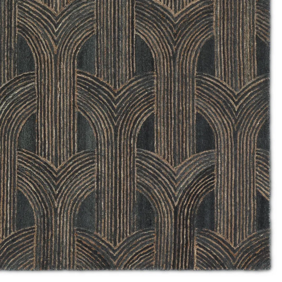 Verde Home By Jaipur Living Manhattan PVH14 Handmade Geometric Gray and Taupe Area Rug (5'x8') large image 