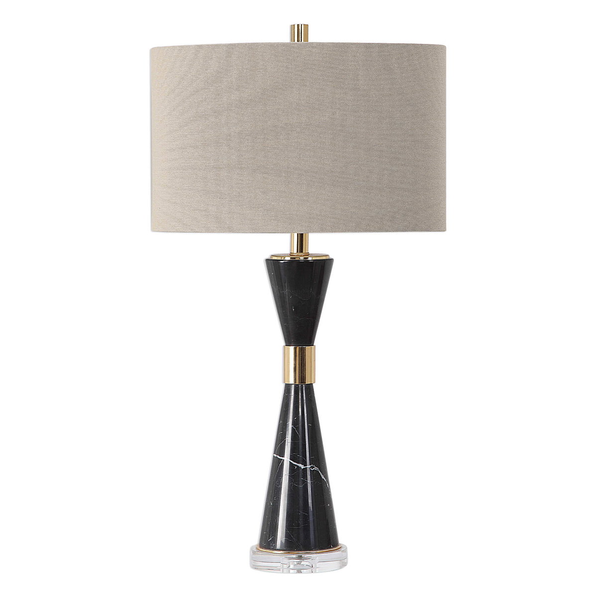 Alastair Black Marble Table Lamp, by Uttermost, 16" width x 29.62" height x 10" depth View 4
