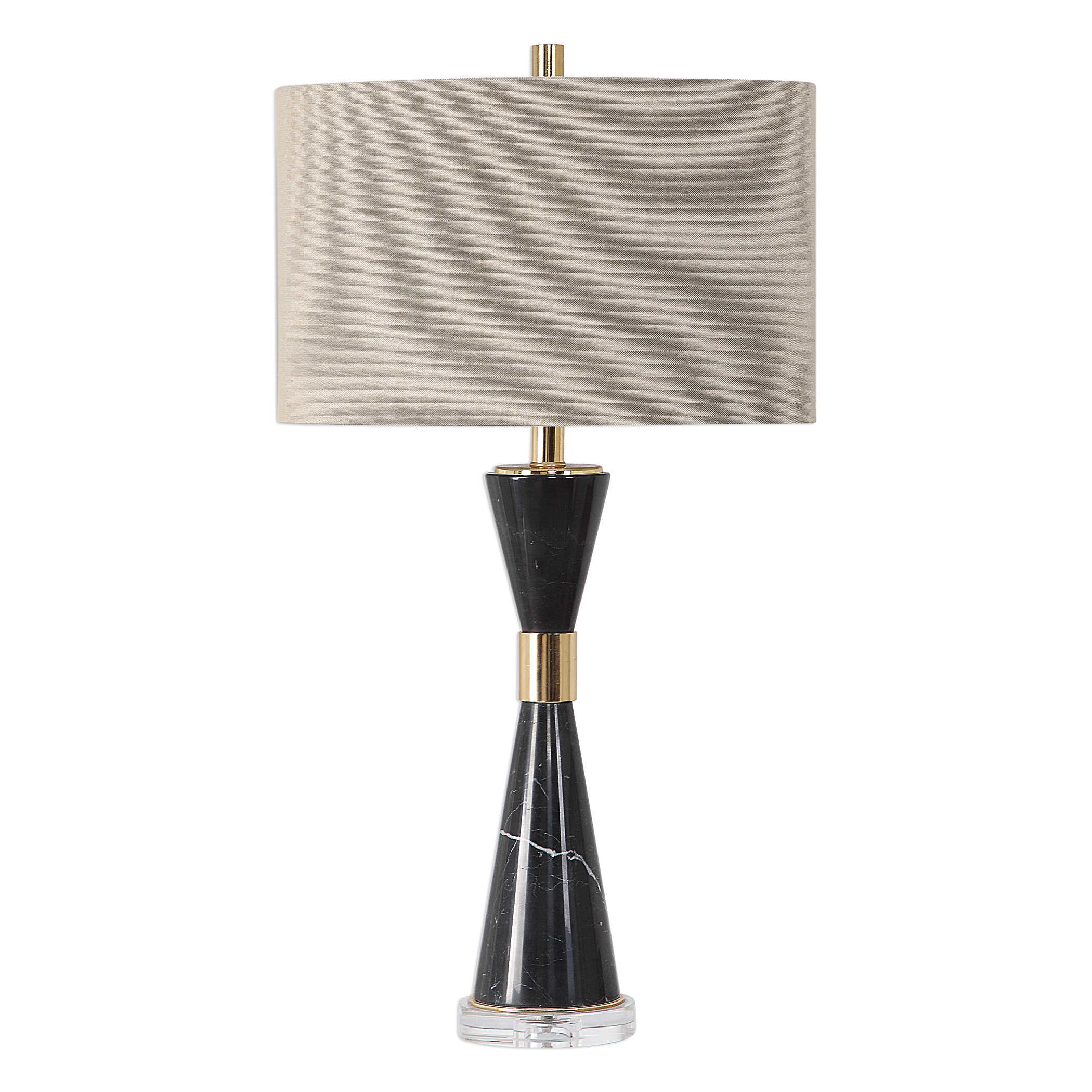 Alastair Black Marble Table Lamp large image 