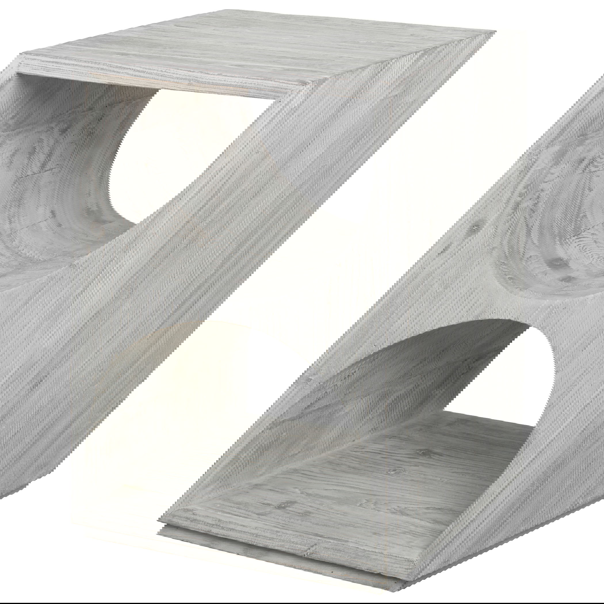 Hans White Side Table, Furniture by Uttermost, 18" width x 25" height x 18" depth View 1