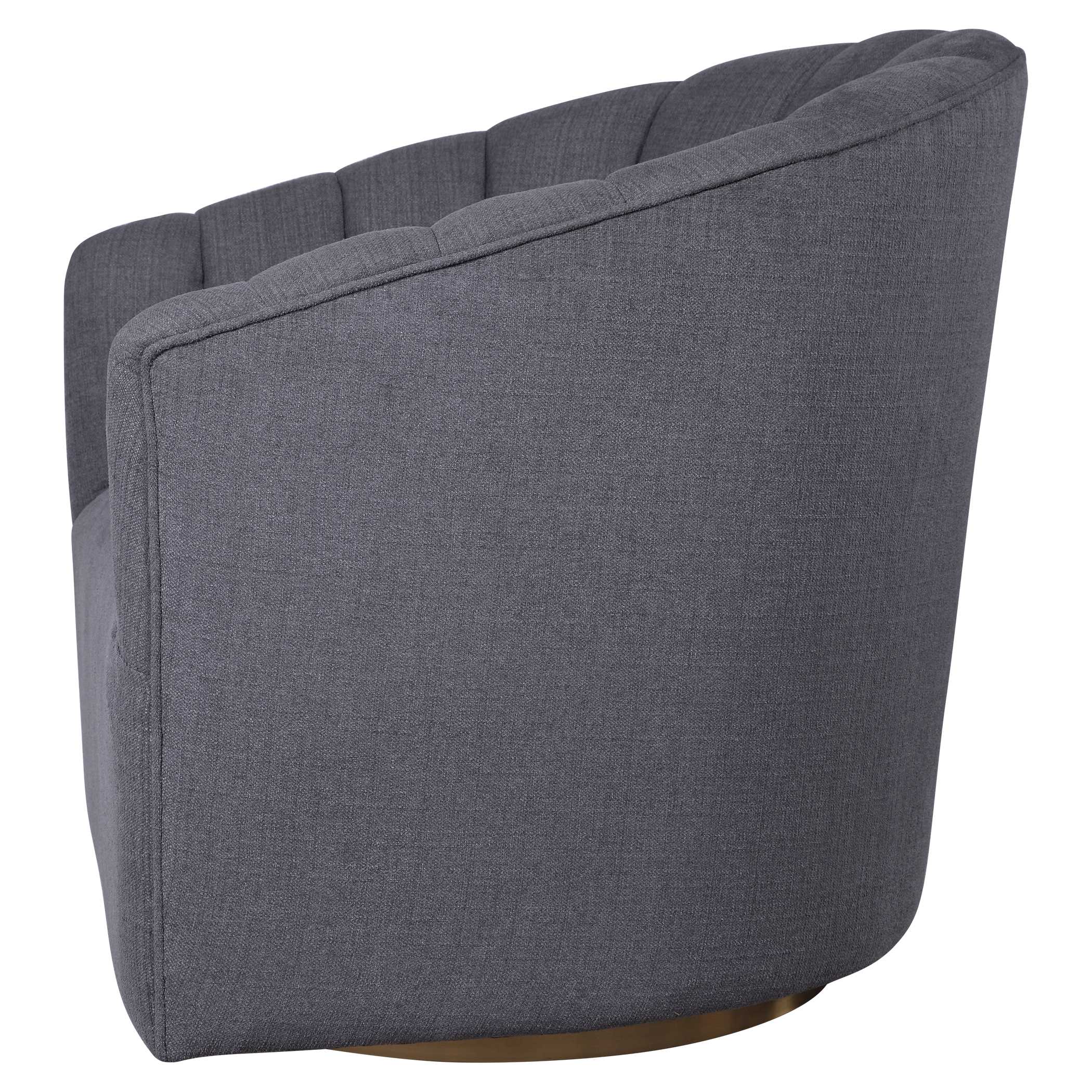 Cuthbert Modern Swivel Chair, Furniture by Uttermost, 31" width x 32.25" height x 32" depth View 6