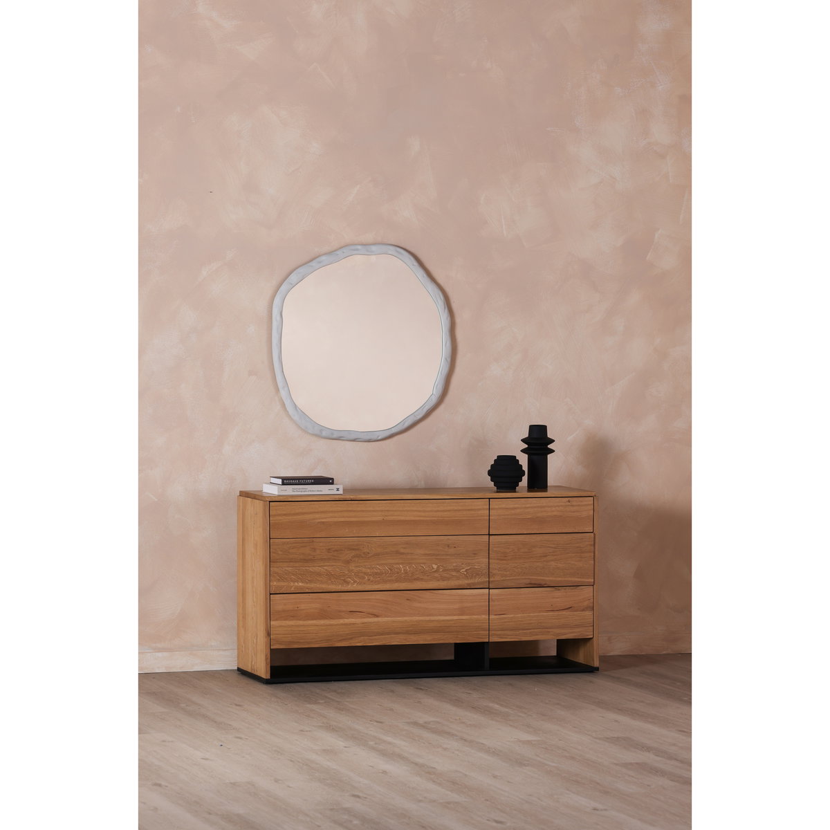 Foundry Large Mirror White, by Moe's Home, 36.5" width x 36.5" height x 1.5" depth View 4
