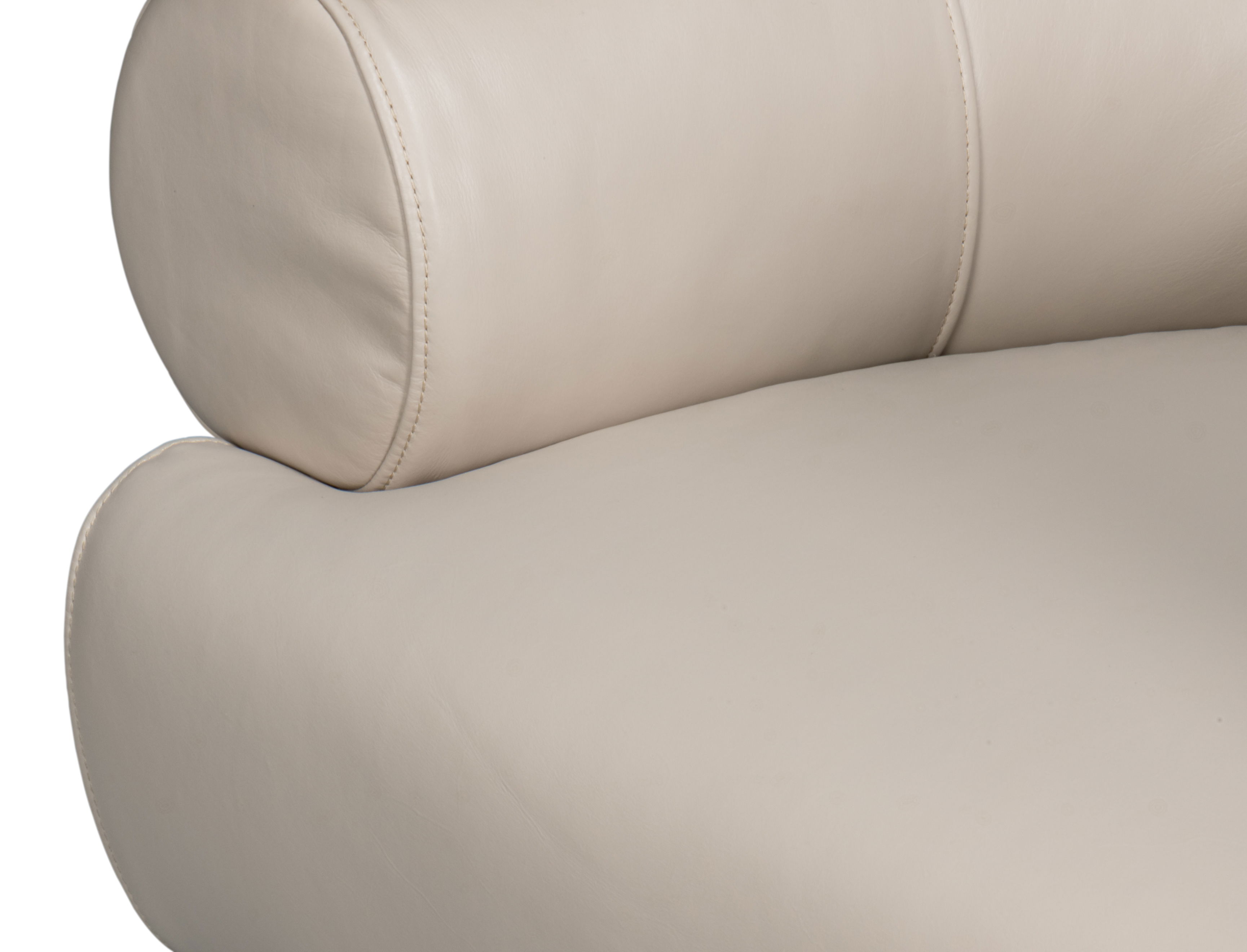 Rondo Leather Swivel Chair, White large image 