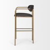 Parker Backless 40in Seat Bar Stool | Brown Faux Leather with Gold Metal, Counter & Bar Stool by Mercana, 19" length x 19.75" width x 40" height thumbnail 5