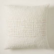 Online Designer Combined Living/Dining Cozy Weave Pillow Cover, 24"x24", White