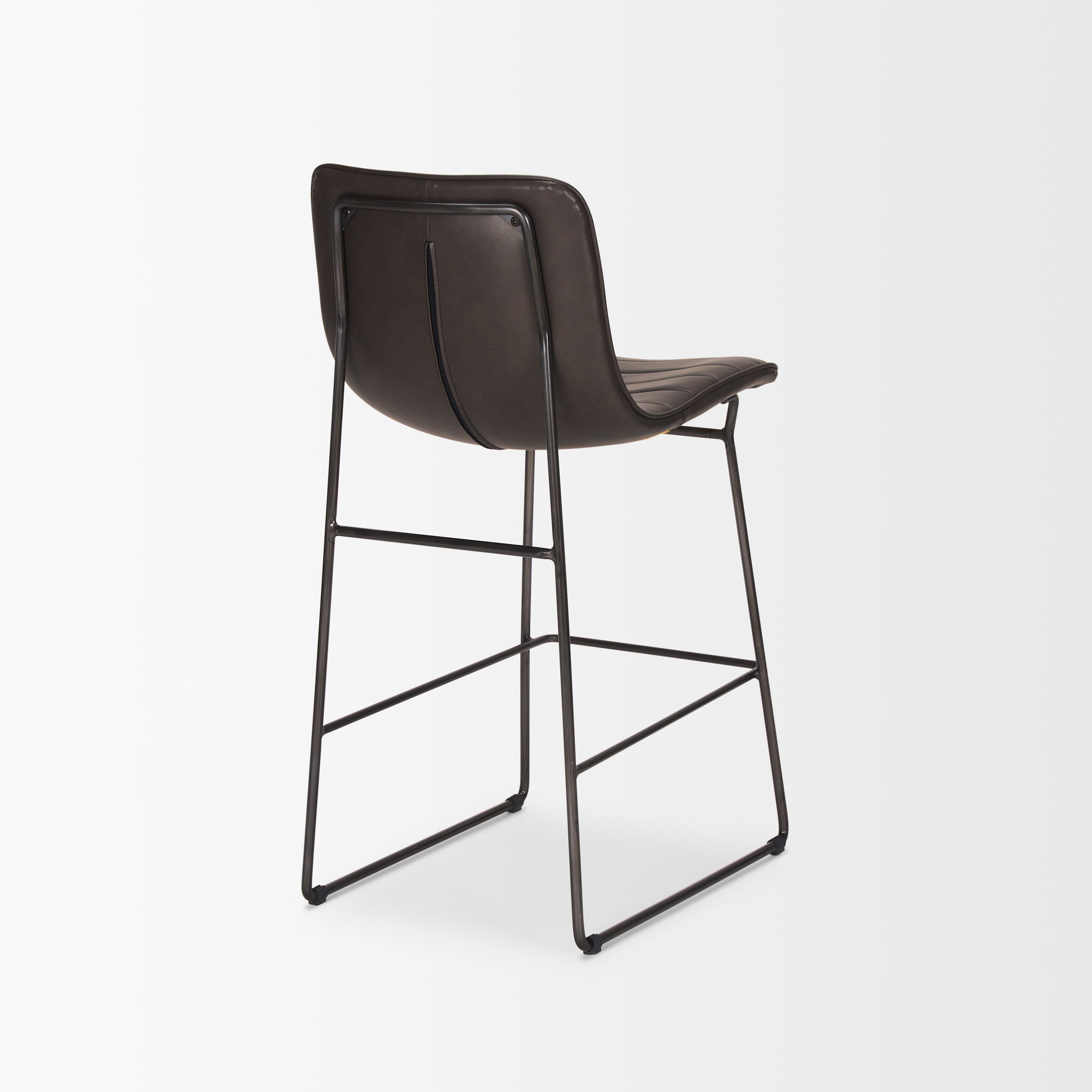 Meritt 37'H Black Faux-Leather Seat with Black Metal Frame Stool, Counter & Bar Stool by Mercana, 17.72" length x 21.65" width x 37.8" height View 6