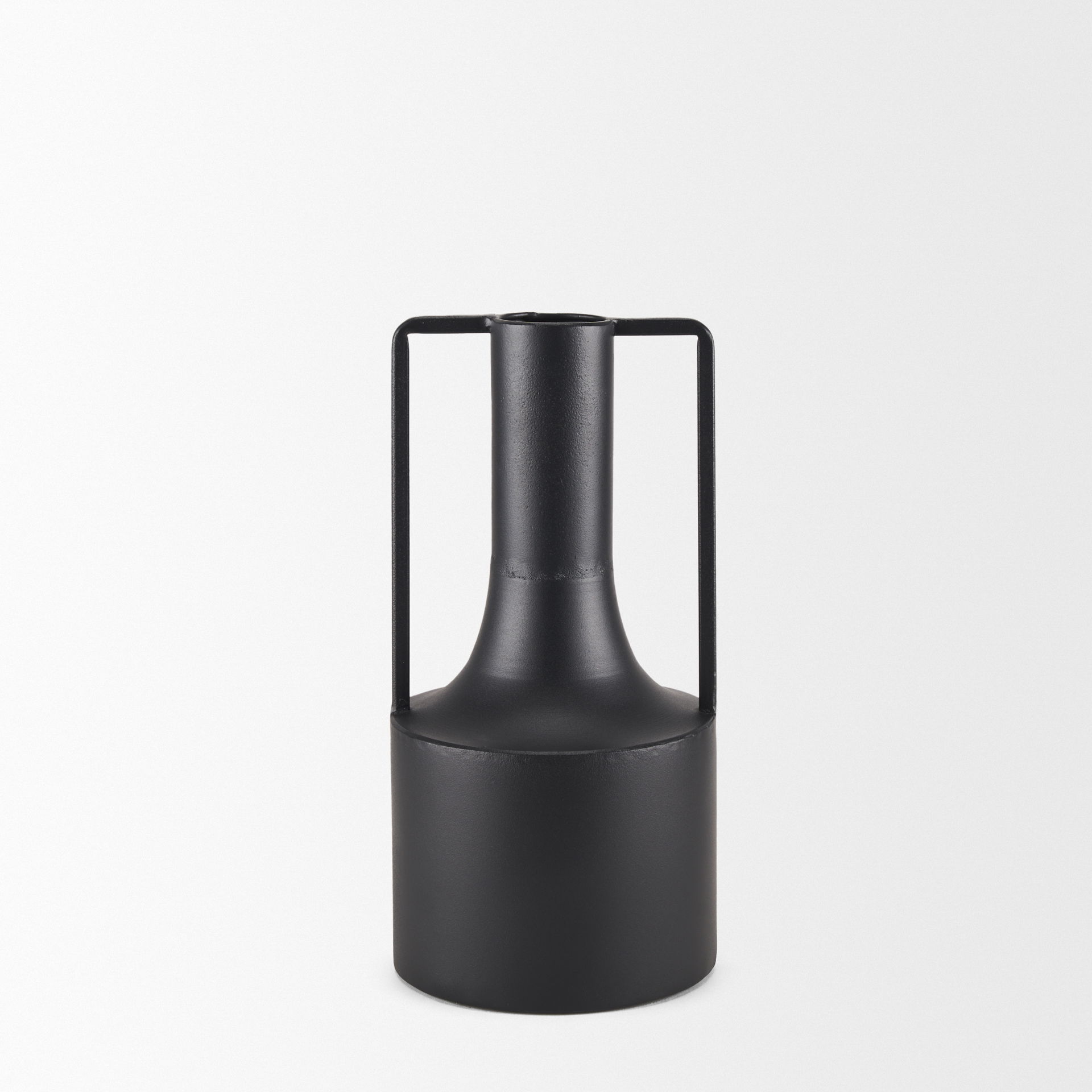 Tovi Small Matte Black Narrow Metal Vase large image 
