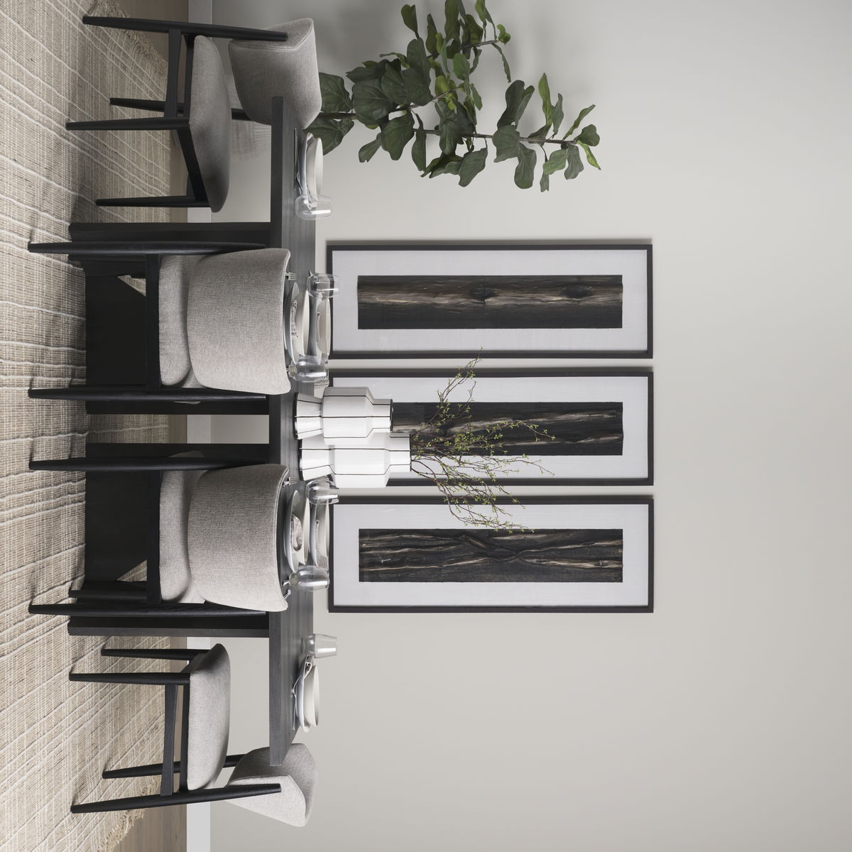 Dinah Small White with Black Stripes  Ceramic Vase, by Mercana, 8.07" length x 8.07" width x 12.99" height View 3