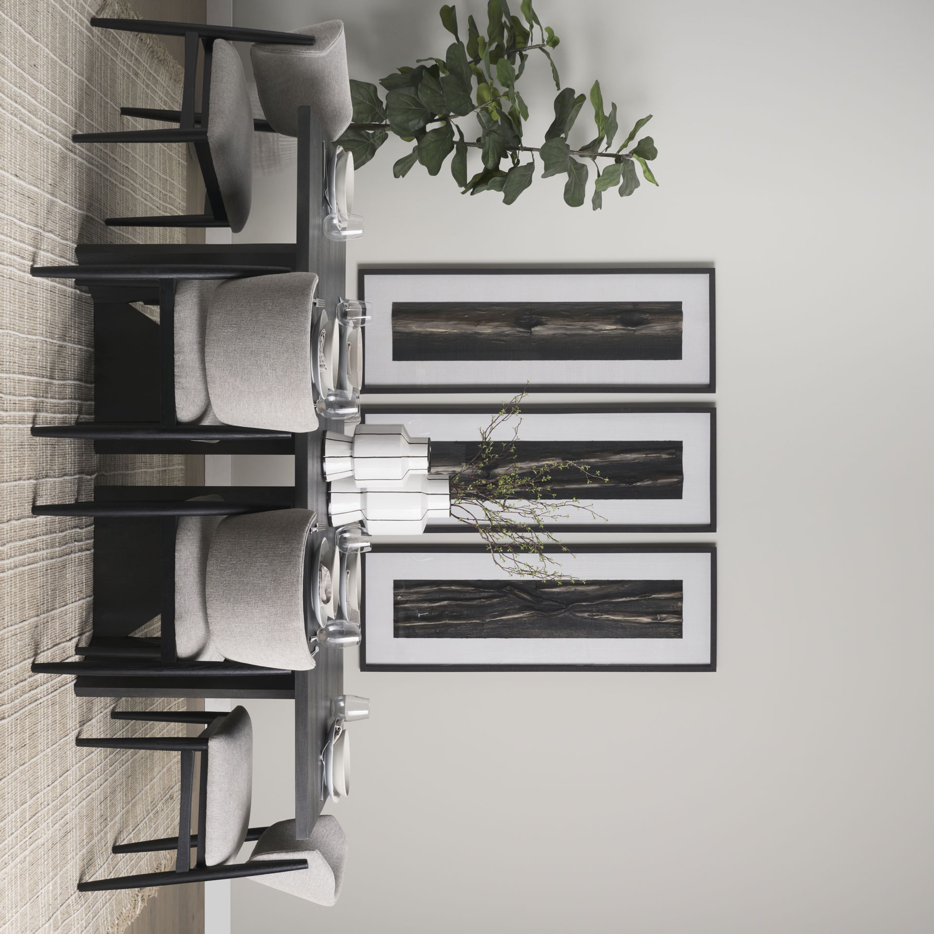 Dinah Small White with Black Stripes  Ceramic Vase, by Mercana, 8.07" length x 8.07" width x 12.99" height View 3