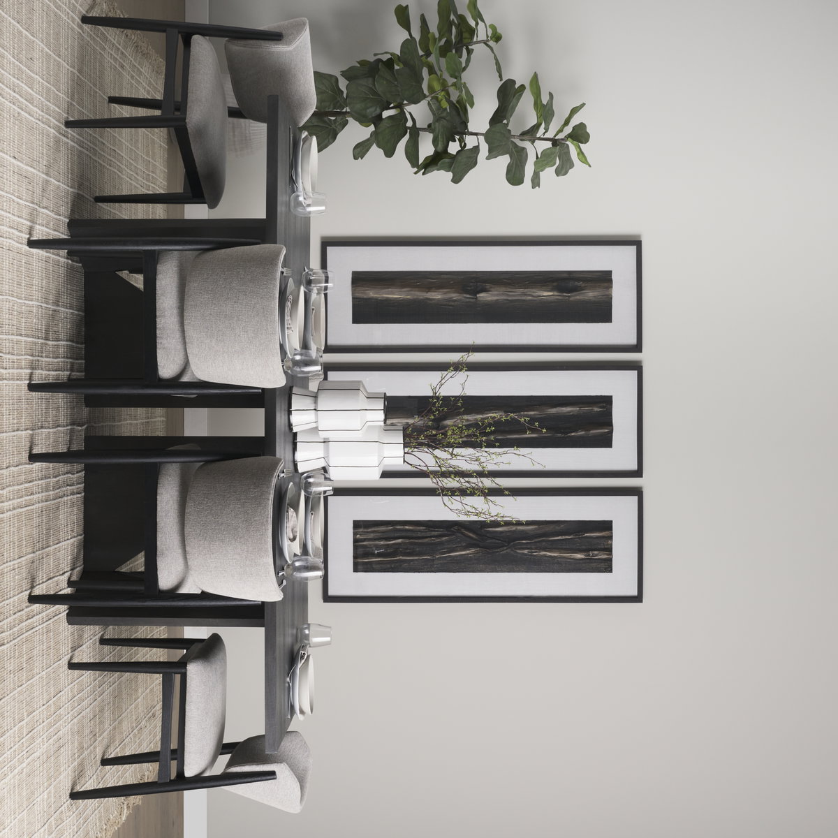 Dinah Small White with Black Stripes  Ceramic Vase, by Mercana, 8.07" length x 8.07" width x 12.99" height View 3