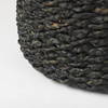 Dina  Black Cornhusk and Water Hyacinth Round Pouf, Ottoman by Mercana, 17.72" length x 17.72" width x 17.72" height thumbnail 8