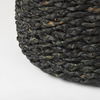 Dina  Black Cornhusk and Water Hyacinth Round Pouf, Ottoman by Mercana, 17.72" length x 17.72" width x 17.72" height thumbnail 8