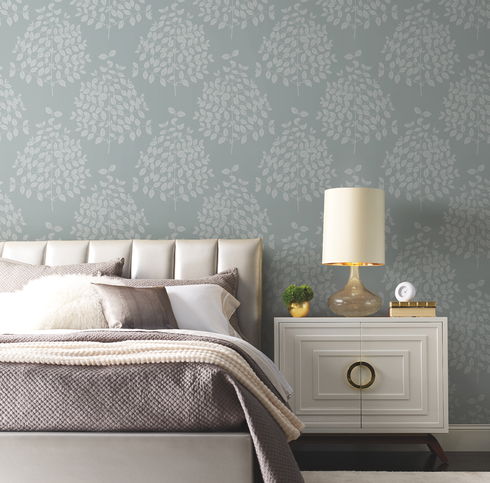 Tender Grey & Blue Wallpaper