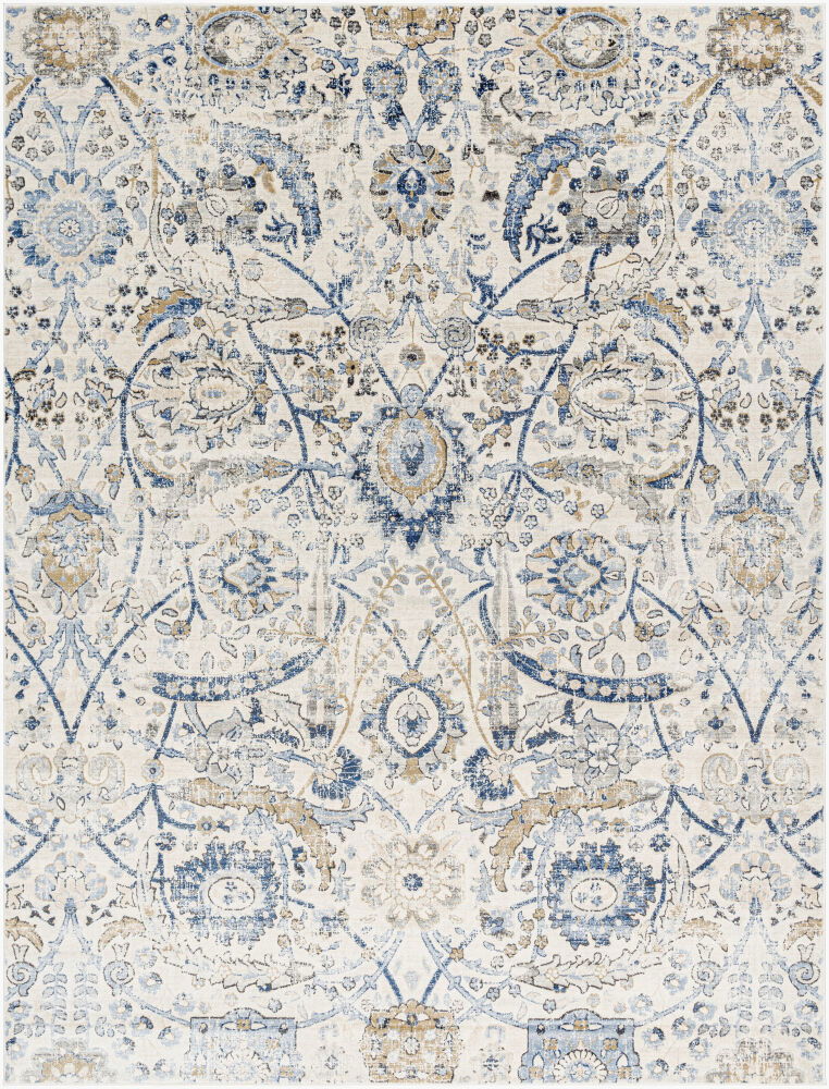Indigo Machine Woven Rug, by Surya, 1'3.75" length x 1'3.75" width