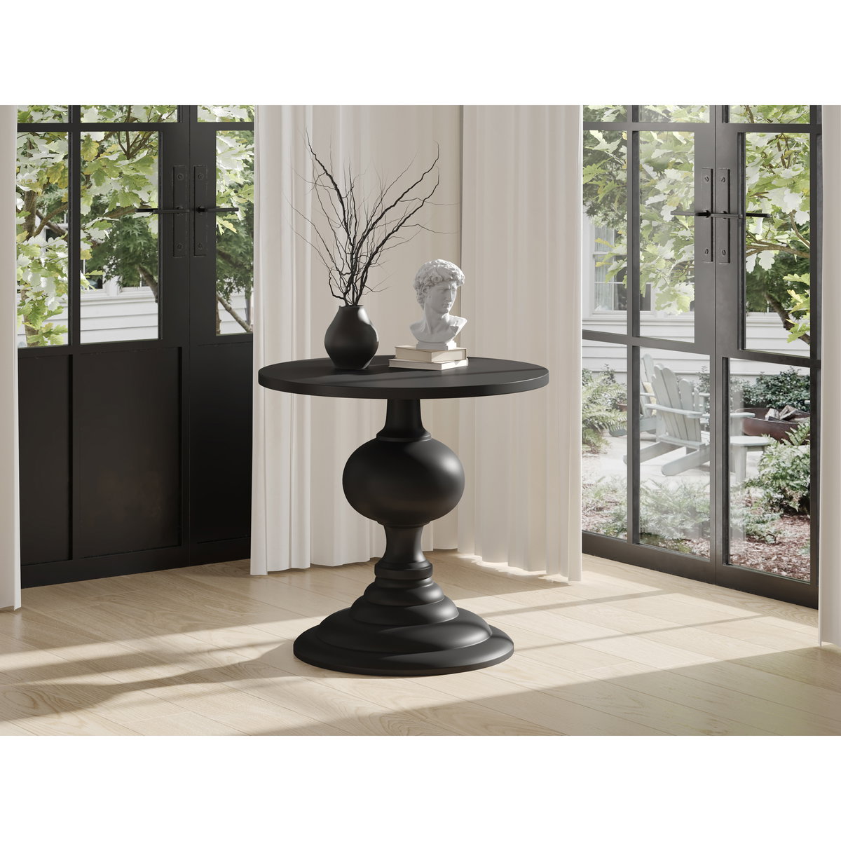 Lexie Dining Table Black, by Moe's Home, 35" width x 30" height x 35" depth View 3