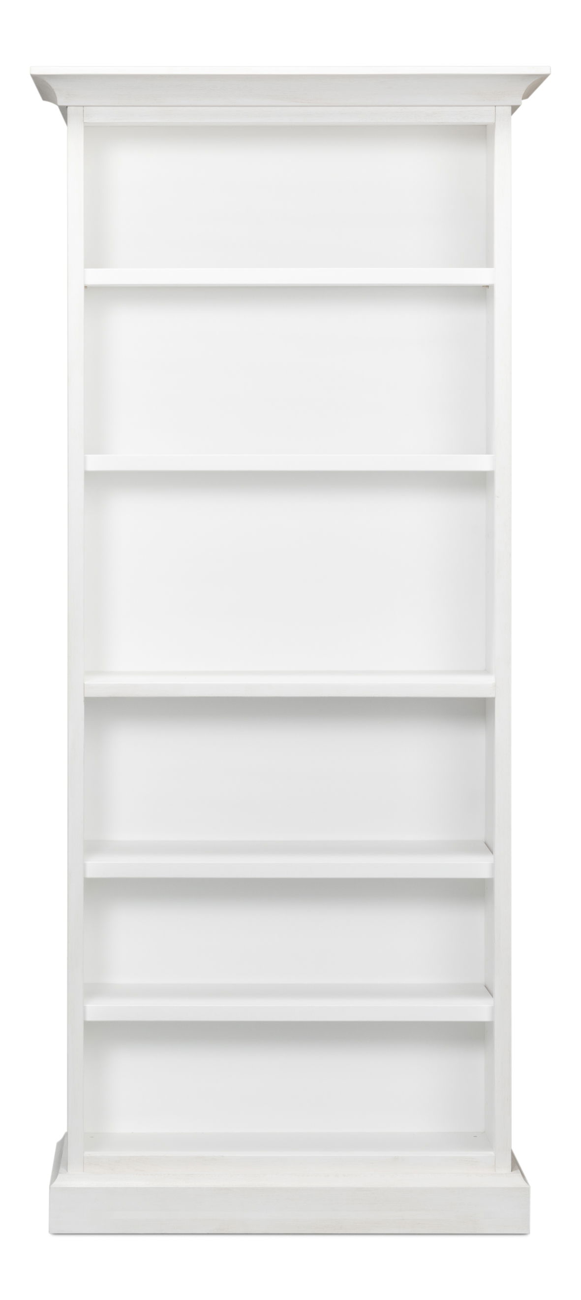 Open Shelf Bookcase, Cortina White, Shelving & Bookcase by Sarreid, 35" length x 16" width x 78" height View 2