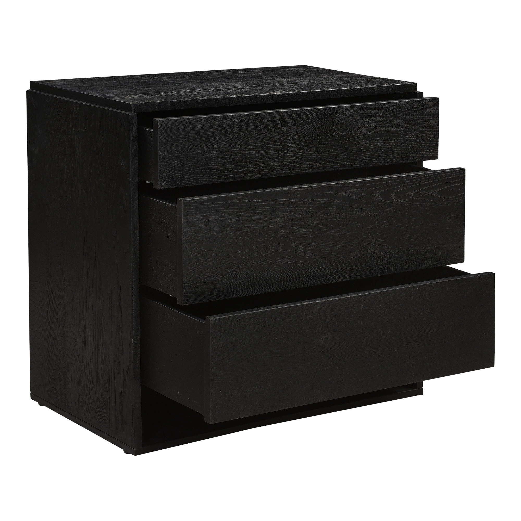 Quinton 3 Drawer Nightstand Black large image 