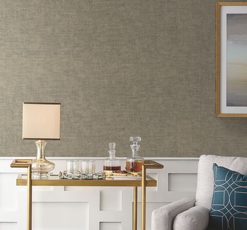 Tabby Weave Texture Green Wallpaper