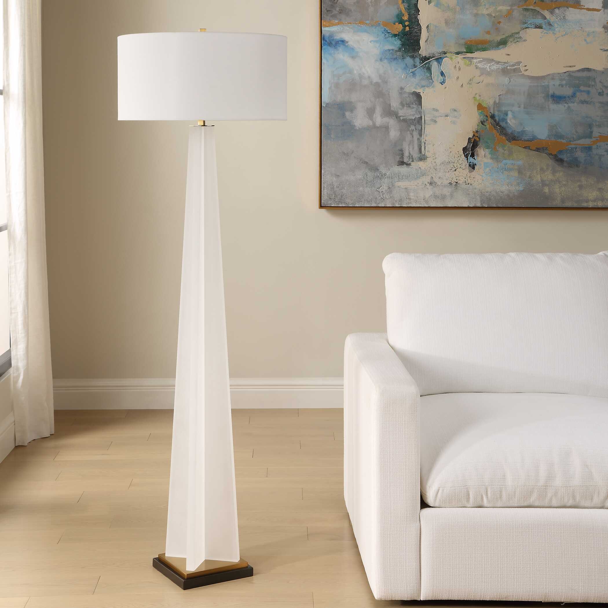 Rosin White Floor Lamp, by Uttermost, 20" width x 66.25" height x 20" depth View 3