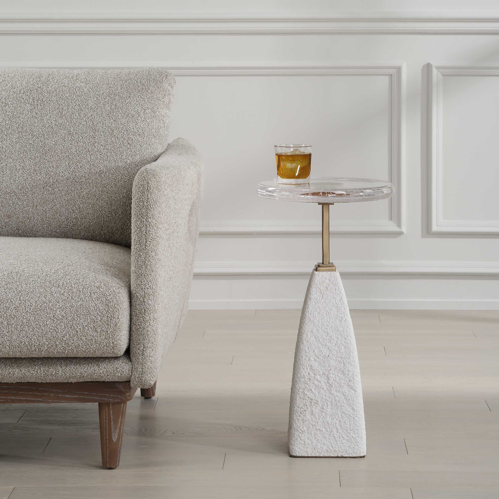 Sora Glass Drink Table, Furniture by Uttermost, 12" width x 24" height x 12" depth View 4