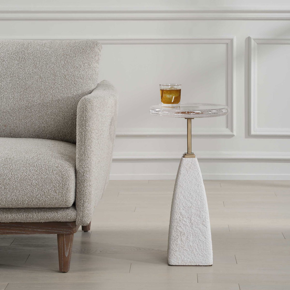 Sora Glass Drink Table, Side & End Table by Uttermost, 12" width x 24" height x 12" depth View 4