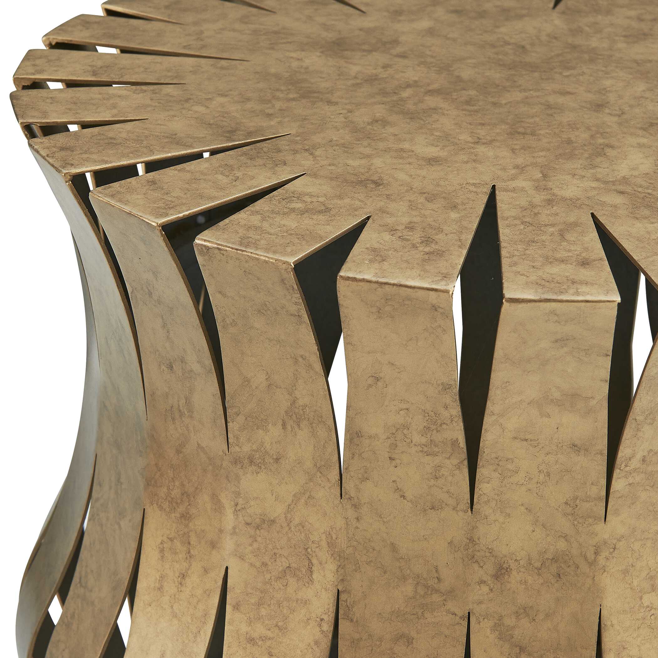 Arida Aged Gold Accent Table, Furniture by Uttermost, 12" width x 22" height x 12" depth View 5
