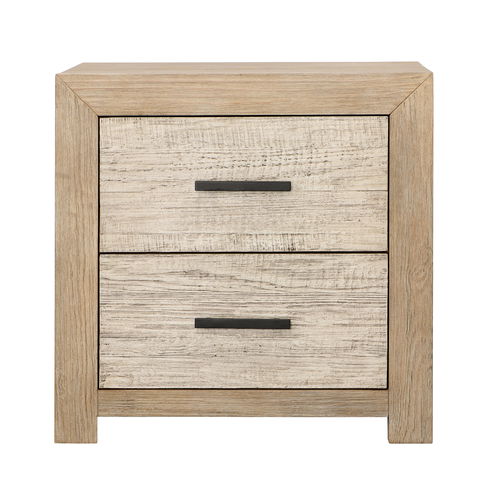 Roux Double Drawer Nightstand Light Warm Wash