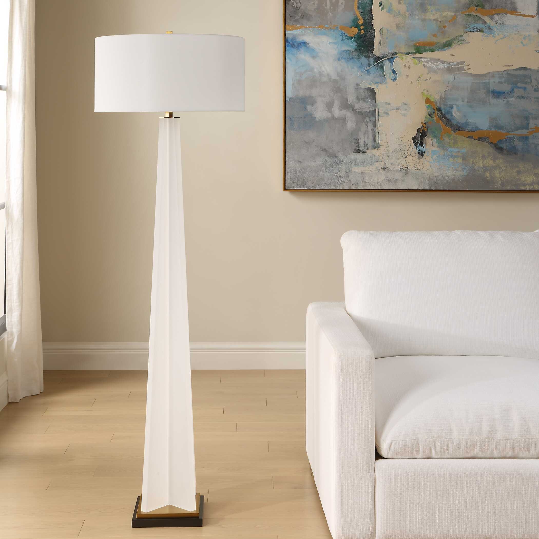 Rosin White Floor Lamp, by Uttermost, 20" width x 66.25" height x 20" depth View 5