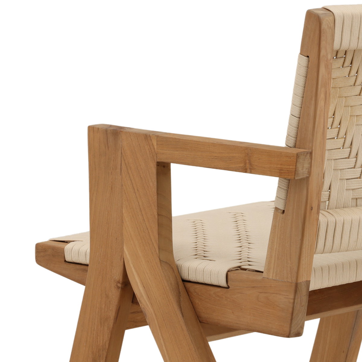 Mesa Outdoor Dining Chair Cream, by Dovetail, 22.8" width x 33.15" height x 24.4" depth View 6