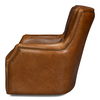 Baker Leather Swivel Chair, Cuba Brown, Seating by Sarreid, 31" length x 38" width x 38" height thumbnail 9