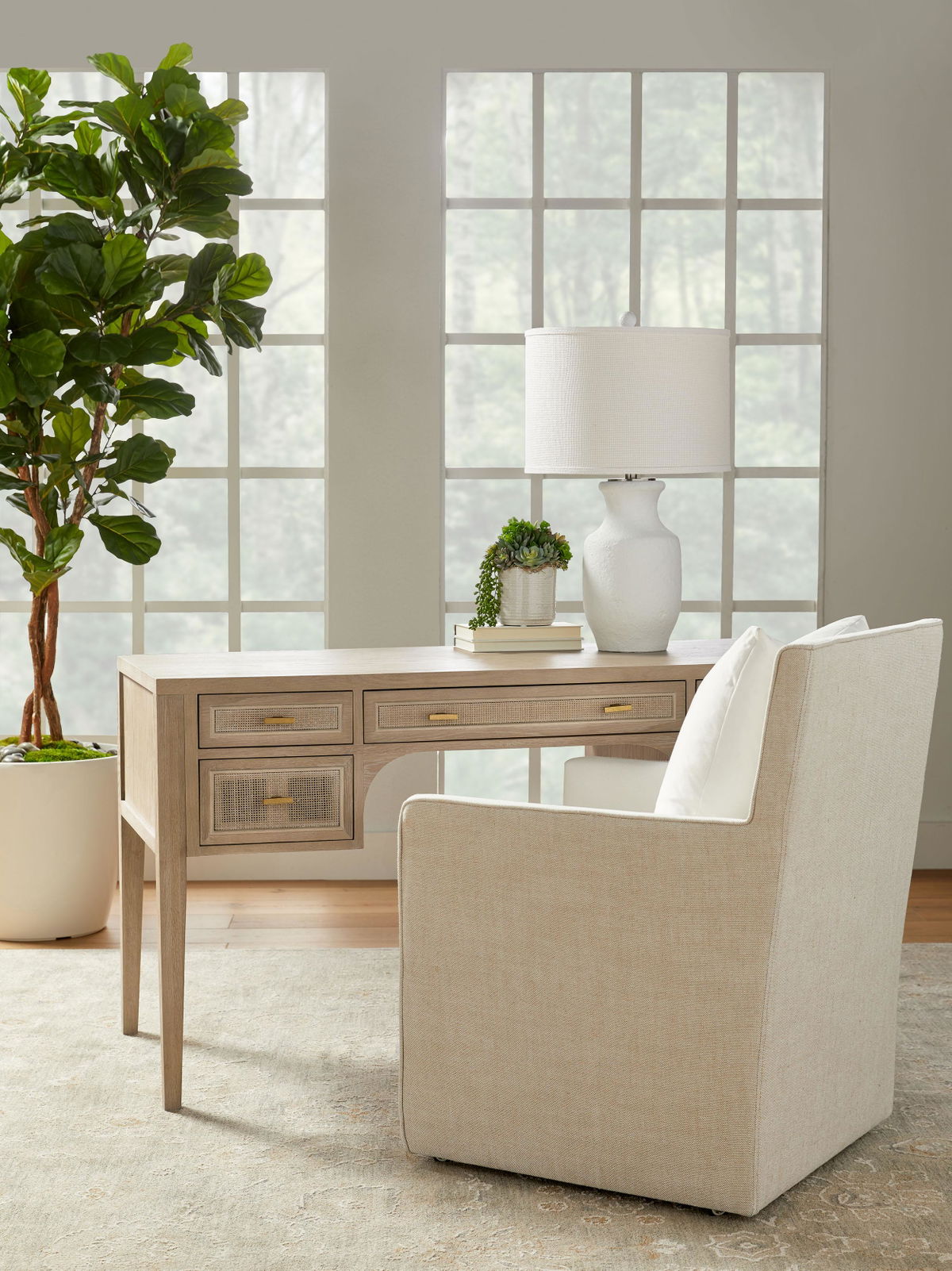 Cane Desk, by Essentials for Living, 55" width x 31.25" height x 24" depth View 14