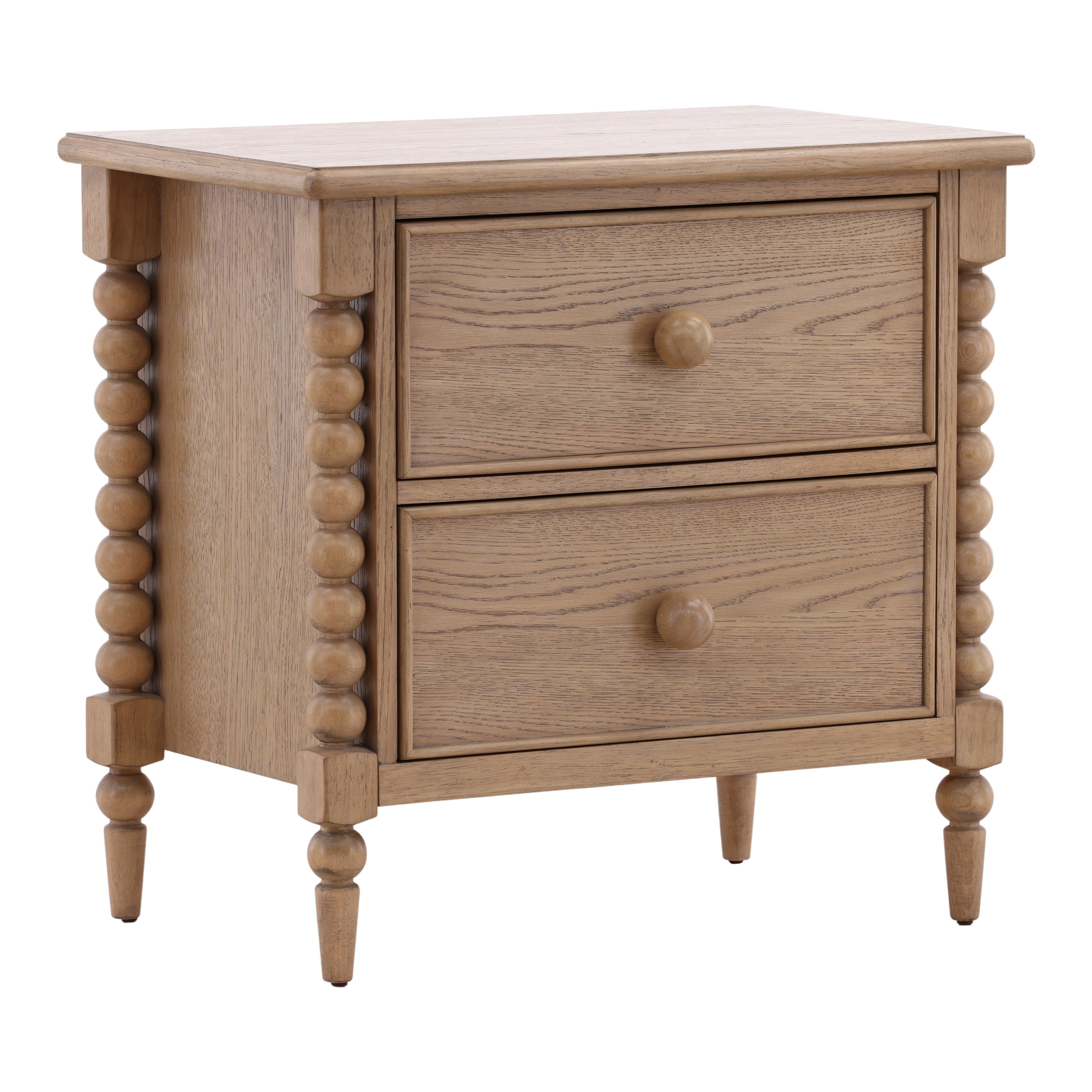 Marcellina Nightstand Natural, by Dovetail, 28" width x 27" height x 17.75" depth View 1