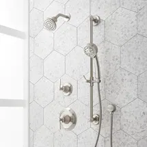 Online Designer Bathroom Pendleton Pressure Balanced Shower System with Shower Head, Hand Shower, Slide Bar, Shower Arm, Hose, and Valve Trim