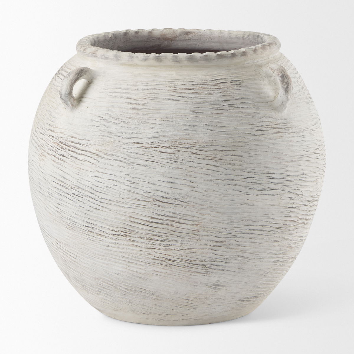 Misha  Cream Ceramic Floor Vase, by Mercana, 25.2" length x 25.2" width x 22.44" height View 3