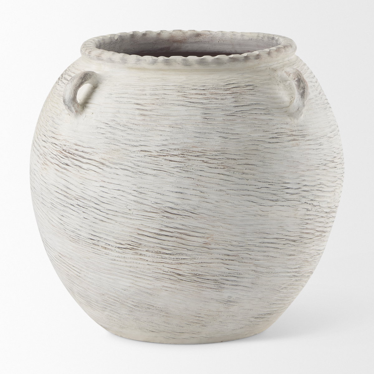 Misha  Cream Ceramic Floor Vase, by Mercana, 25.2" length x 25.2" width x 22.44" height View 3