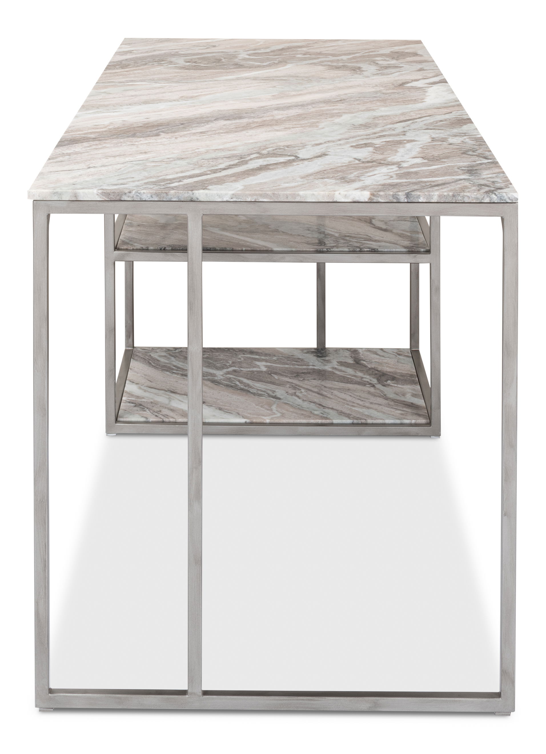 Open Desk With Shelves, Marble Top, by Sarreid, 62" length x 26" width x 29" height View 10