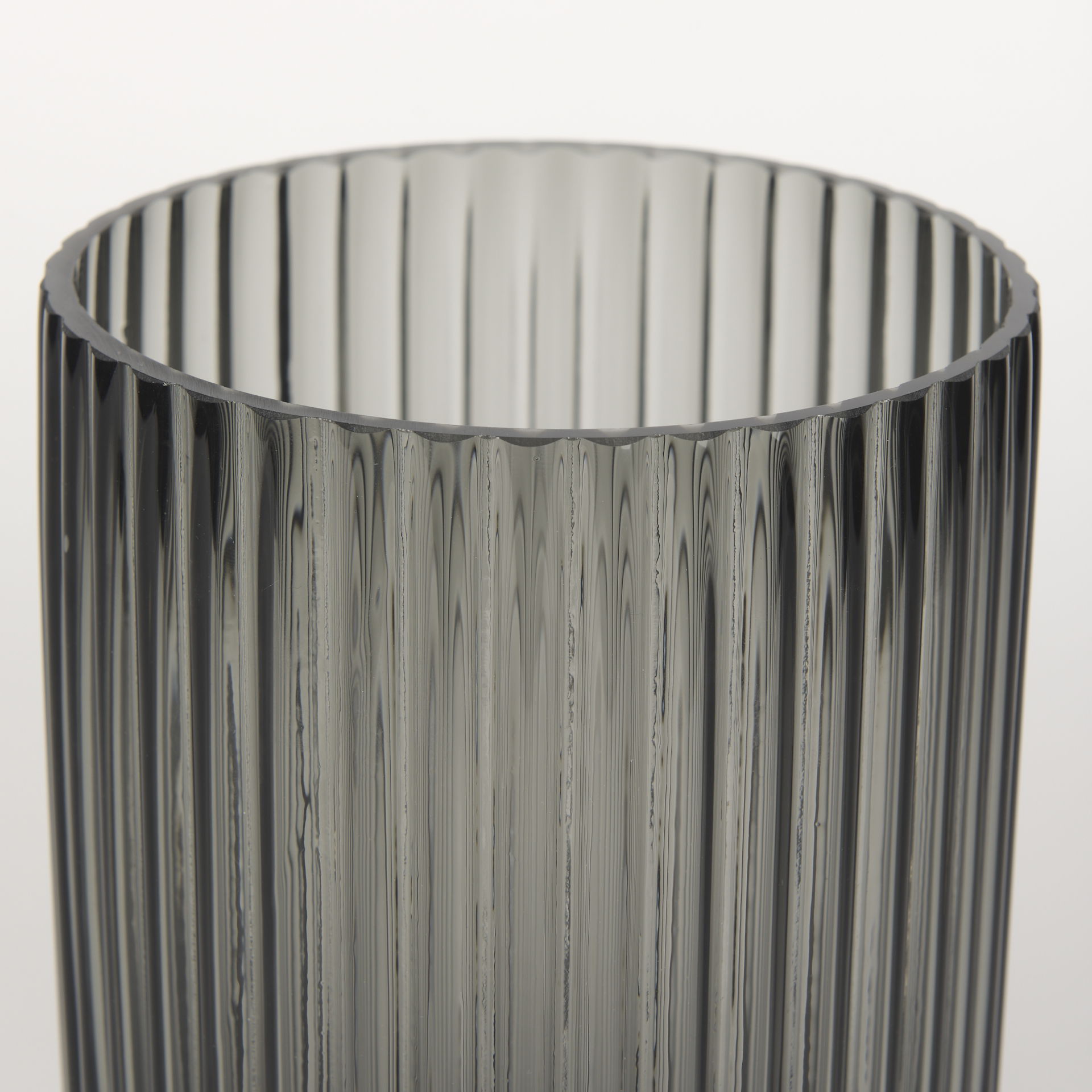 Dawn Short Smokey Black Glass Vase large image 