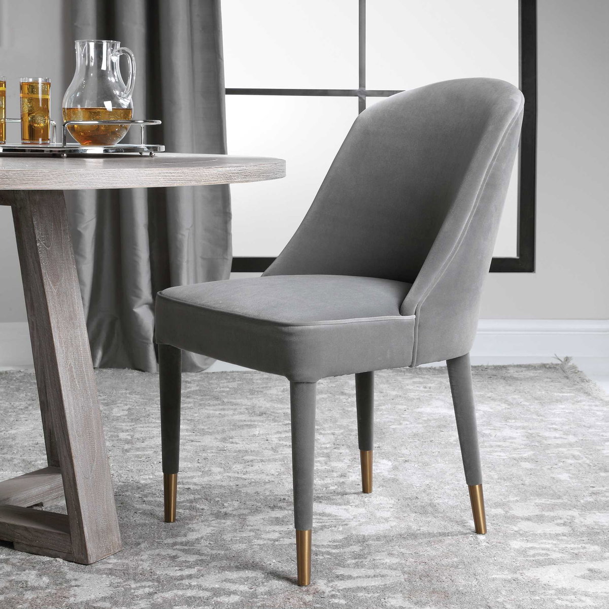 Brie Armless Chair Gray Set Of 2, Accent Chair by Uttermost, 21" width x 36.5" height x 27" depth View 2