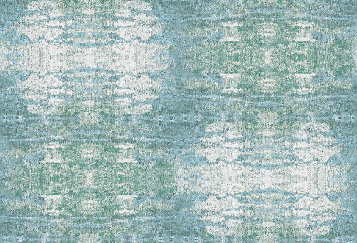 Sarong Print Teal Peel & Stick Wallpaper, by York Wall, 18'10.8" length x 1'6" width x 0.02" depth