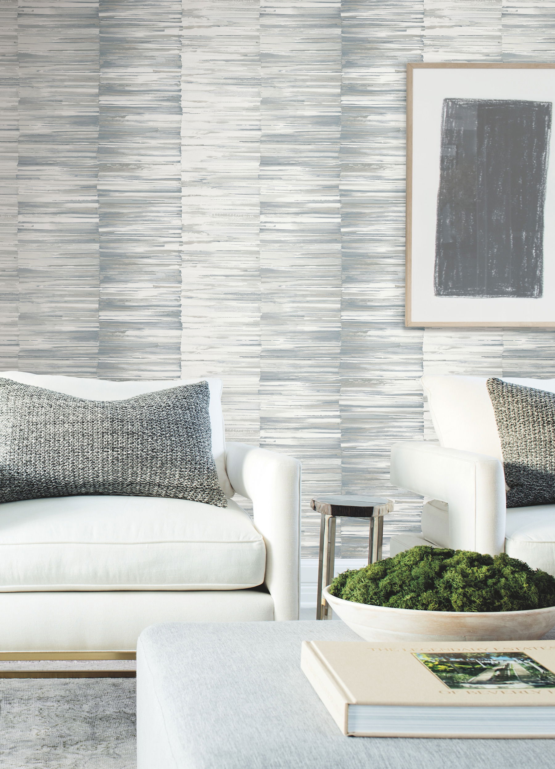 Artist's Palette Blue & Grey Wallpaper large image 