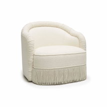 Online Designer Bedroom Pamela Cream Boucle Tassel Lounge Chair