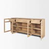 Suri Light Brown Wood with Glass Doors Sideboard, Sideboards & Buffet by Mercana, 80" length x 18" width x 36" height thumbnail 9