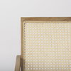 Donna Cane Back Dining Arm Chair | Light Beige Linen with Mango Wood, Dining Chair by Mercana, 21.65" length x 21.65" width x 29.52" height thumbnail 9