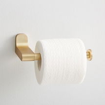 Online Designer Bathroom Mid-Century Contour Bathroom Hardware, Antique Brass, Toilet Paper Holder