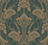 Nouveae Damask Green Wallpaper, by York Wall, 27' length x 2'3" width x 0.02" depth thumbnail