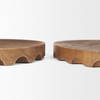 Waverly Round Light Brown Wood Scalloped Edged Trays, Decorative Tray by Mercana, 17.5" length x 17.5" width x 1" height thumbnail 8