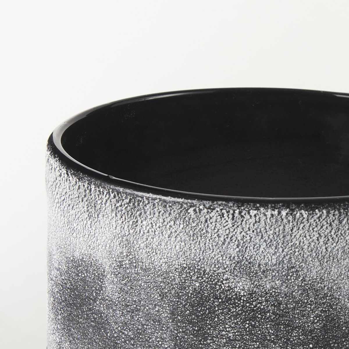 Squally  Black/Brown Glass Ombre Textured Small Vase, by Mercana, 6.02" length x 6.02" width x 6.42" height View 6