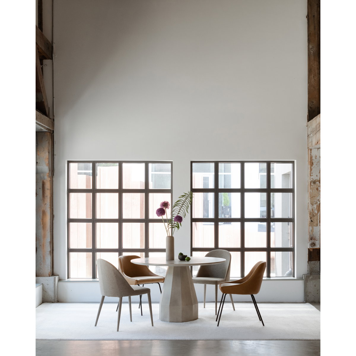 Burton Dining Chair Light Grey - Set Of Two, by Moe's Home, 19" width x 33" height x 22" depth View 13