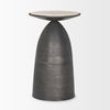 Russo Gunmetal Cast Aluminum with Brown Marble Accent Table thumbnail 4