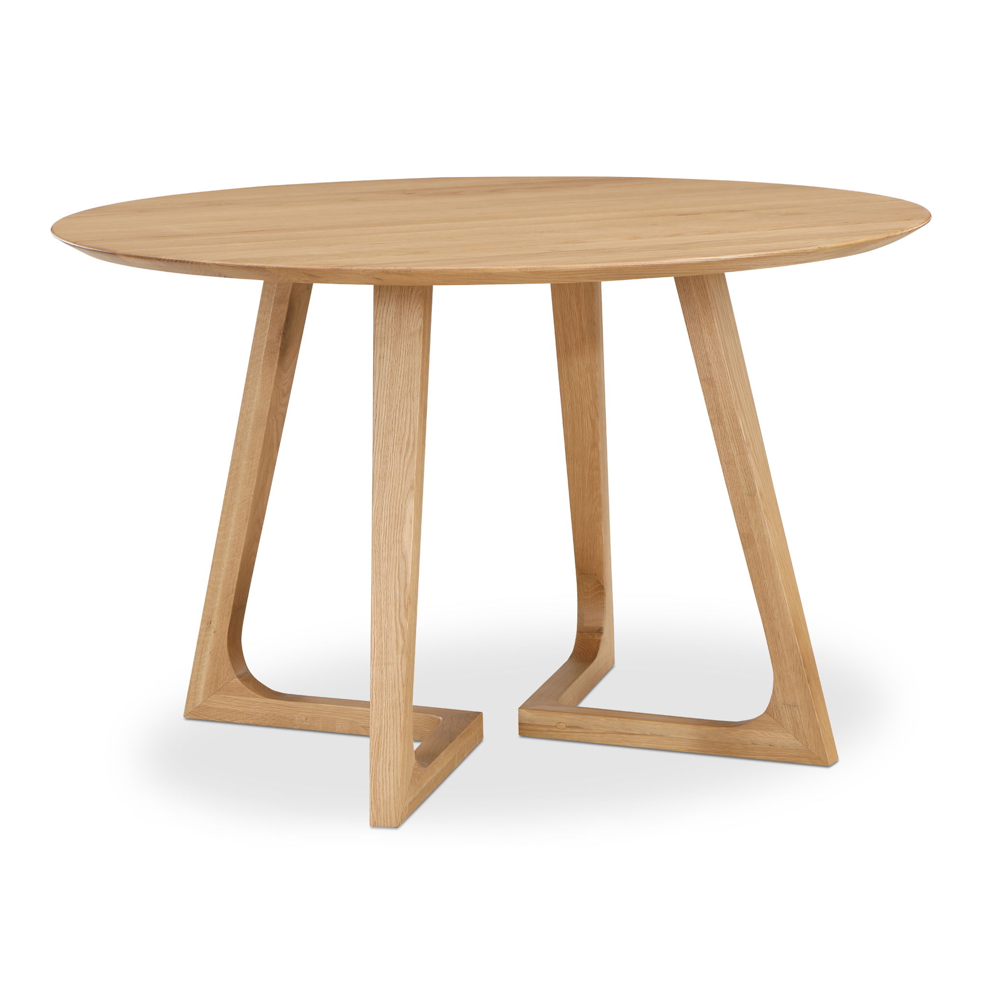 Godenza Round Dining Table Oak, by Moe's Home, 47.25" width x 29.5" height x 47.25" depth View 2